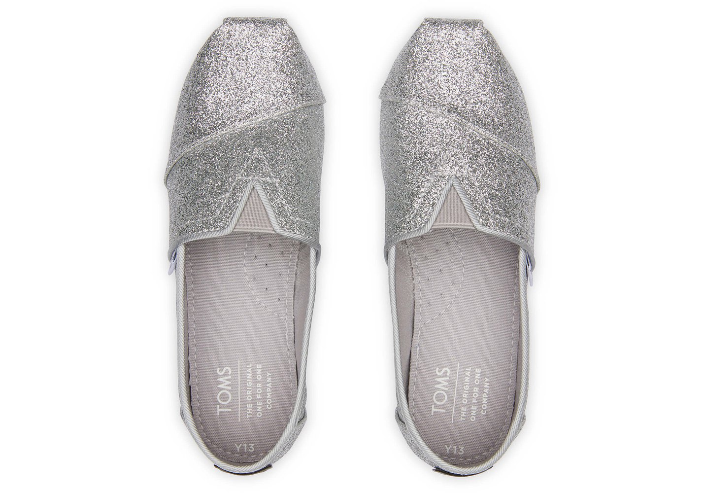 Toms Espadryle Dziecięce Srebrne - Alpargata Youth Glitter - 09JXNCBUO